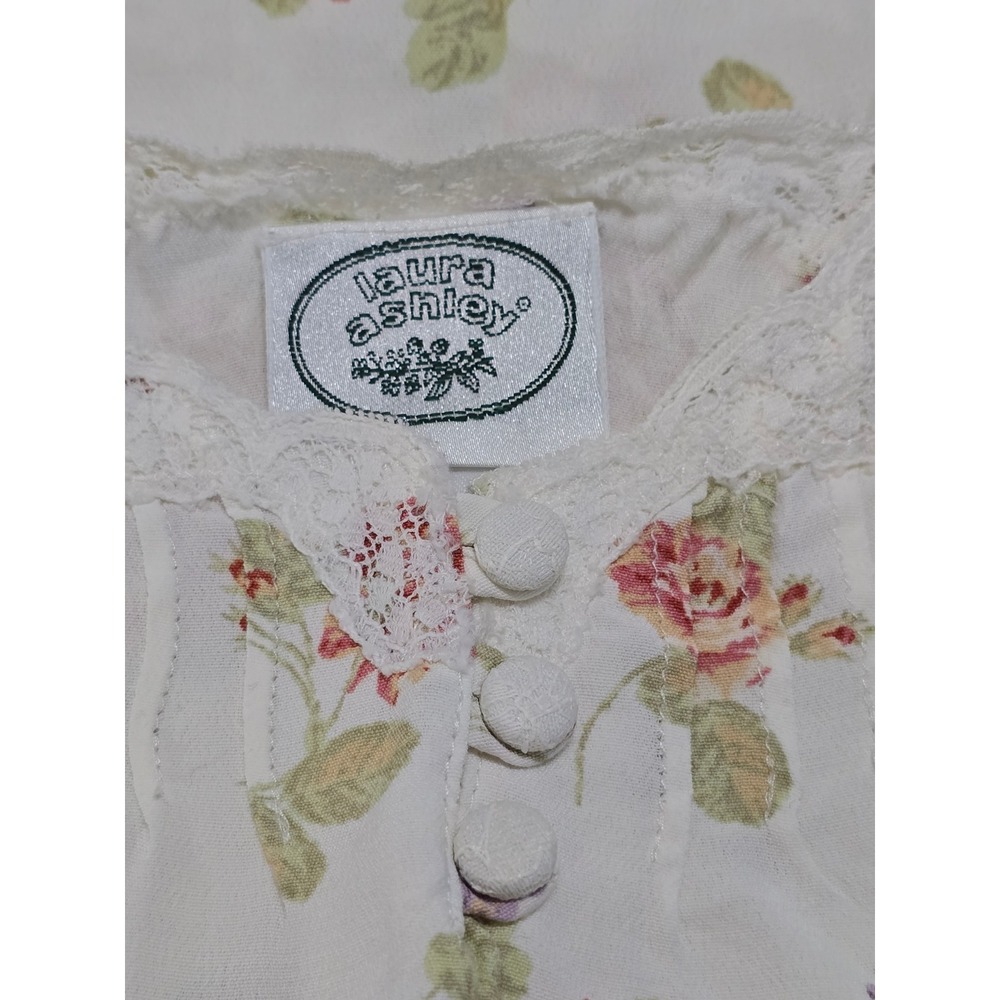 Laura Ashley Vintage Floral Lace Trimmed Cami Cottage Core Slip Dress Large - Picture 2 of 12